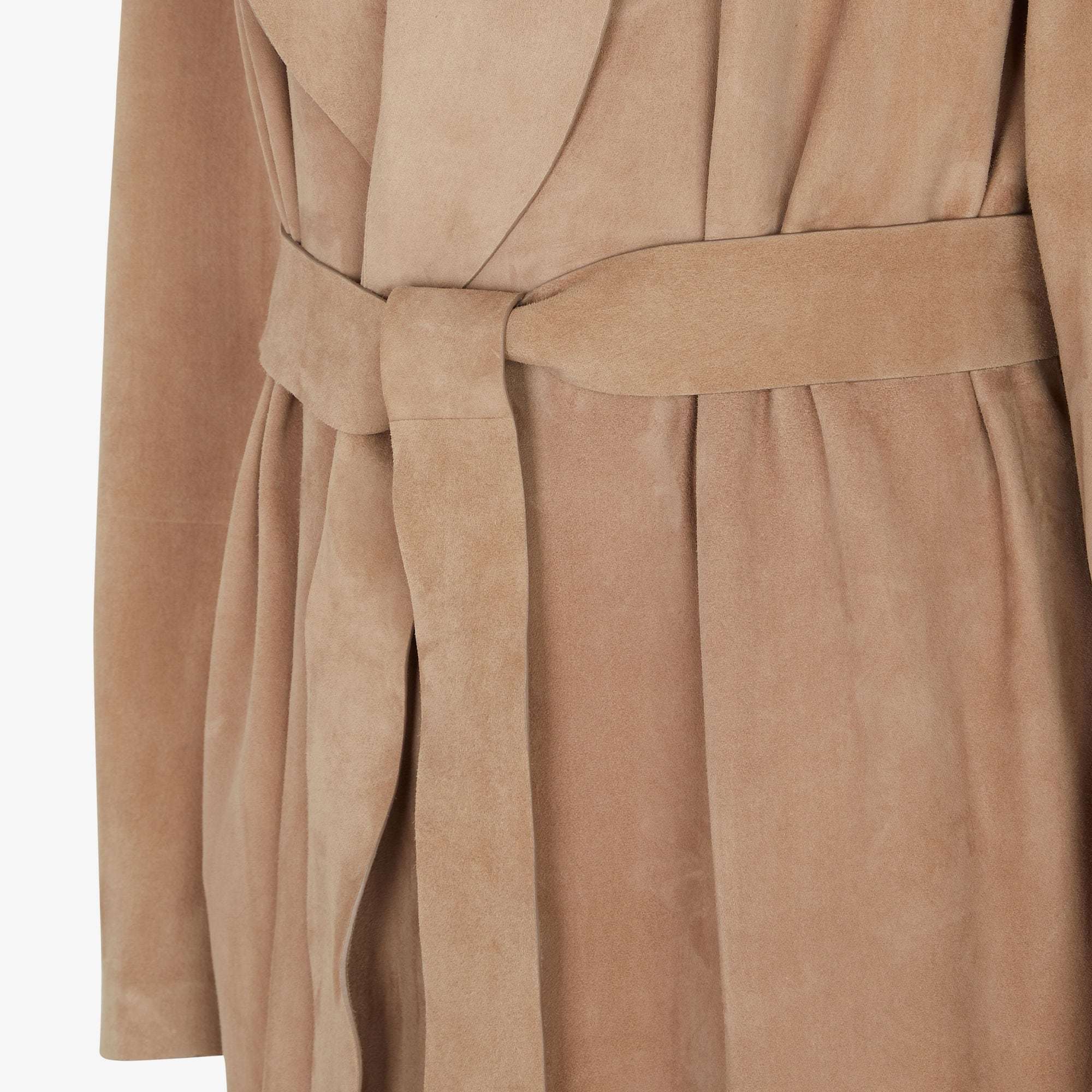 Fendi Leather Coat In Nude