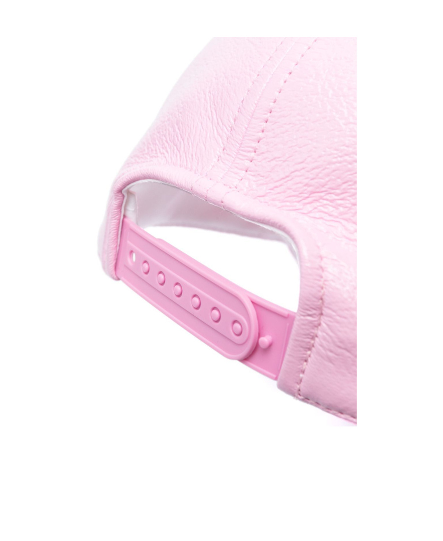 Shop Courrèges Logo-embroidered Grained-texture Cap In Pink