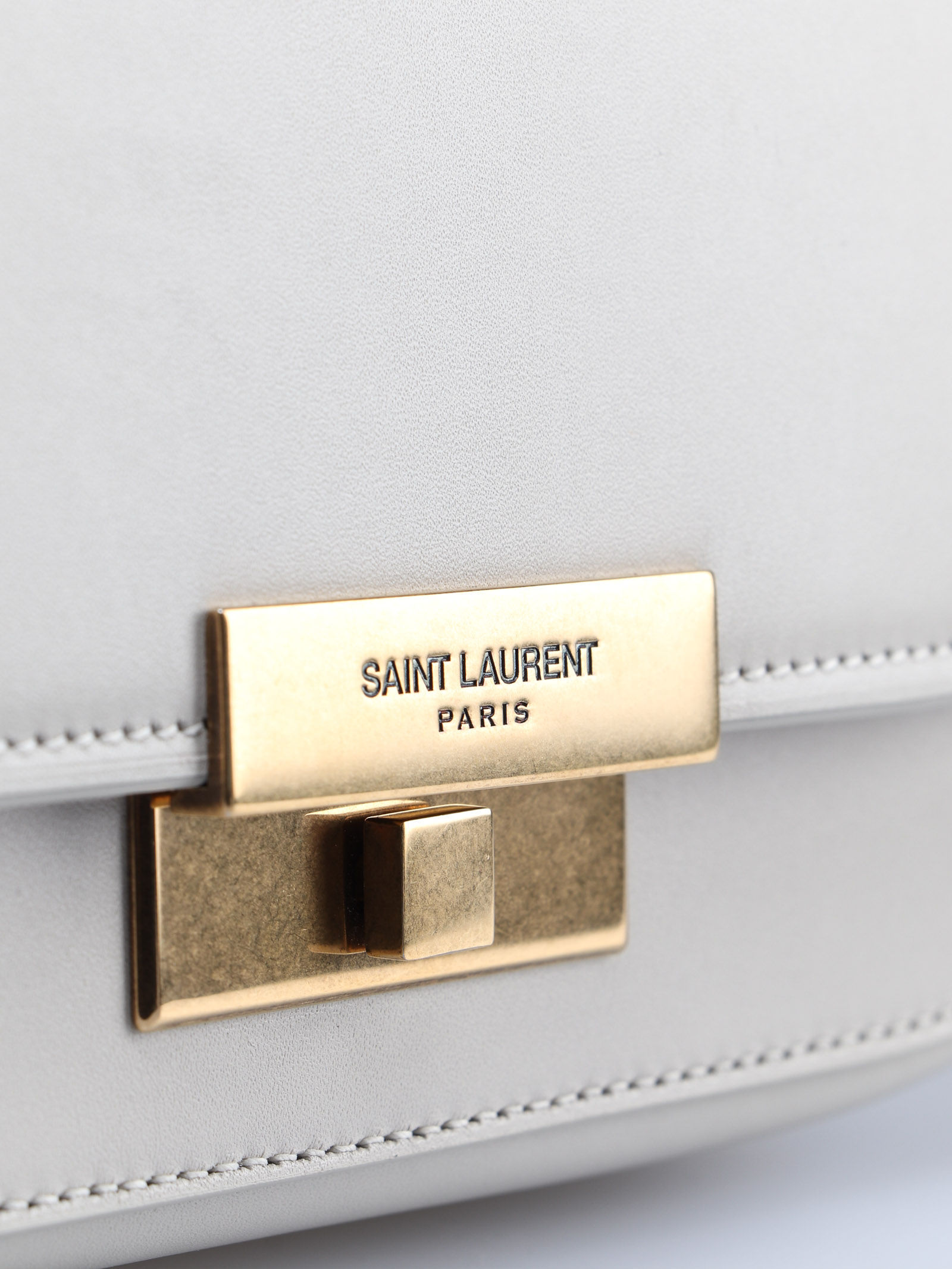 Saint Laurent Logo Flip Shoulder Bag In Nude