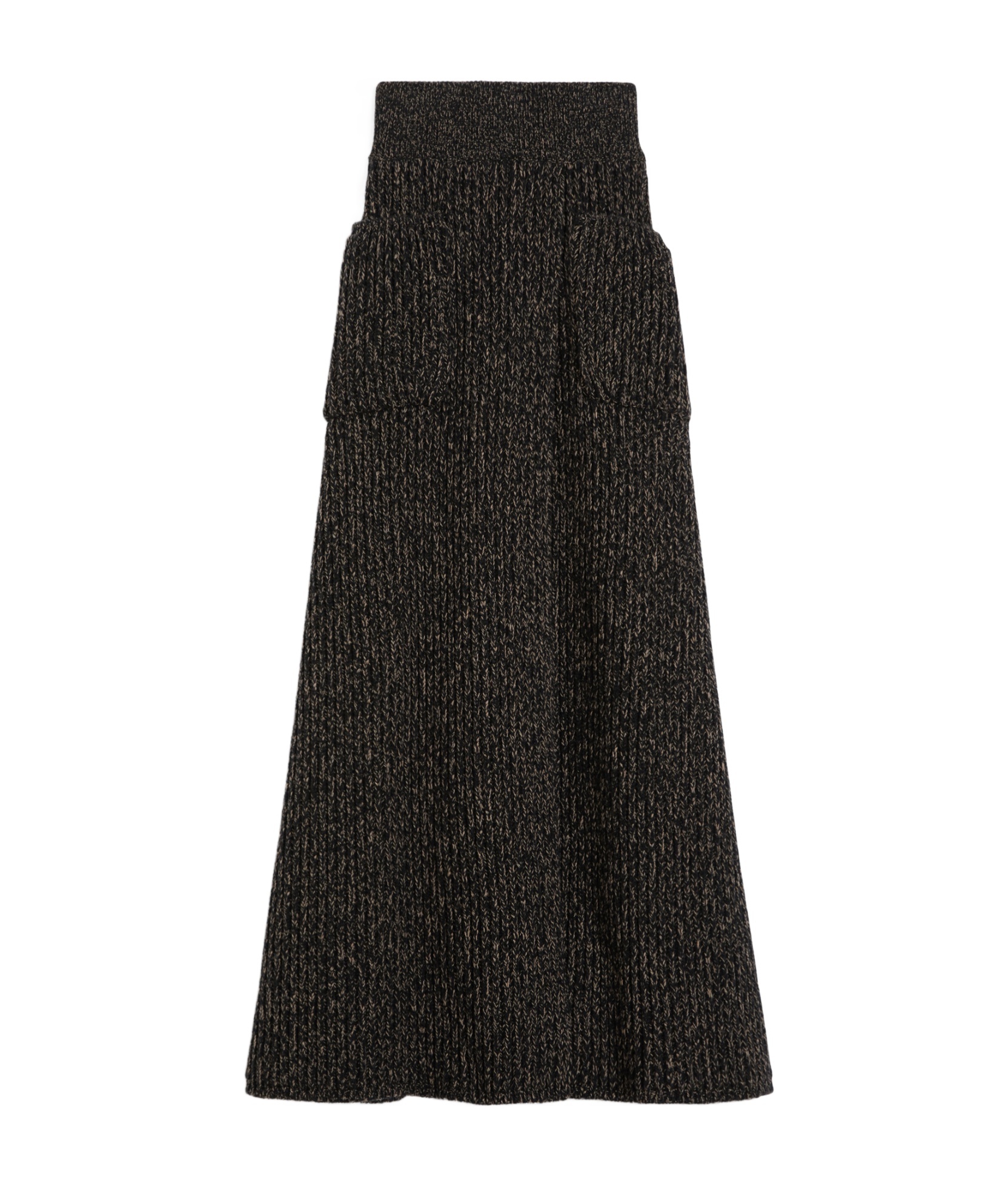 Max Mara Ribbed Wool And Cashmere Flared Skirt In Brown