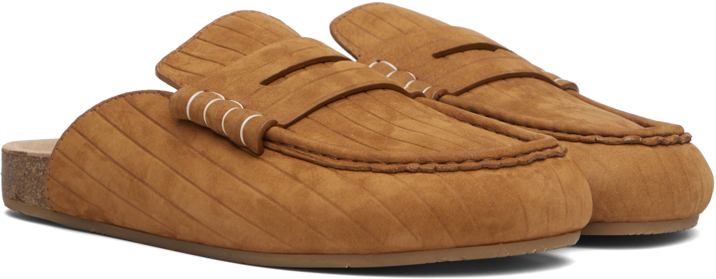 Jw Anderson Stitch Mules In Brown