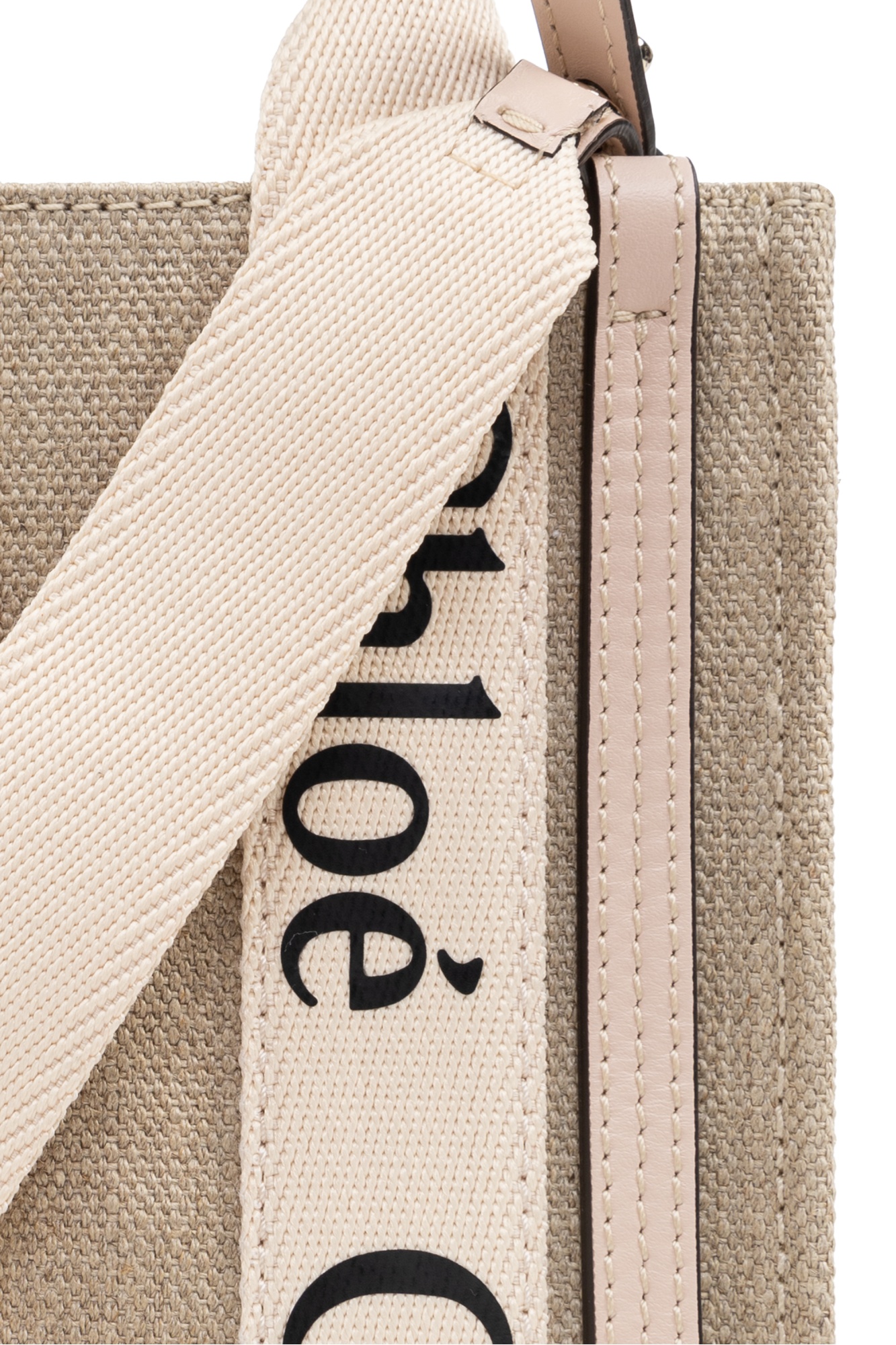 Chloé Logo-print Panelled Tote Bag In Nude