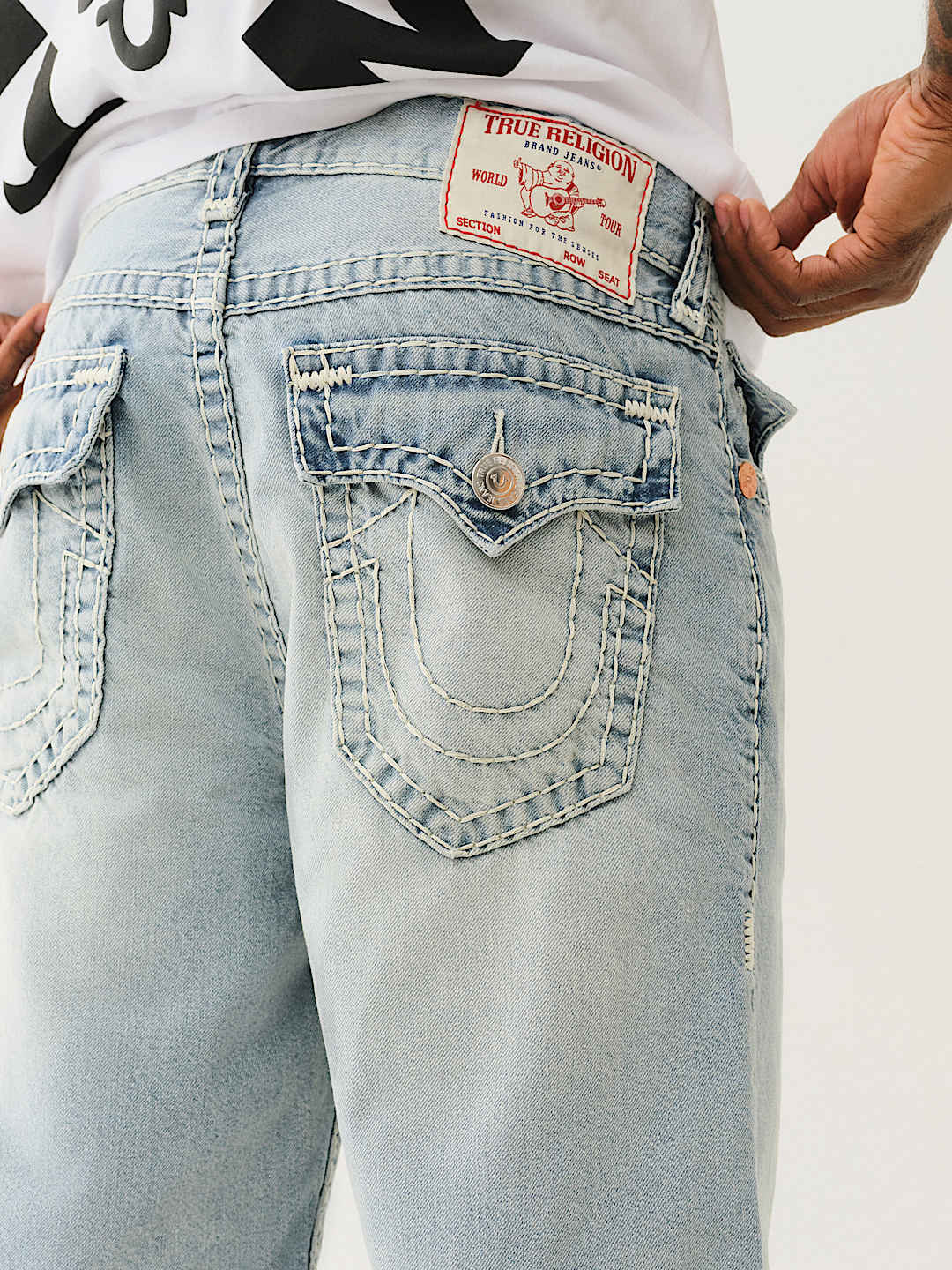 True Religion Vinny Super T Flap Ultra Baggy Short In Blue