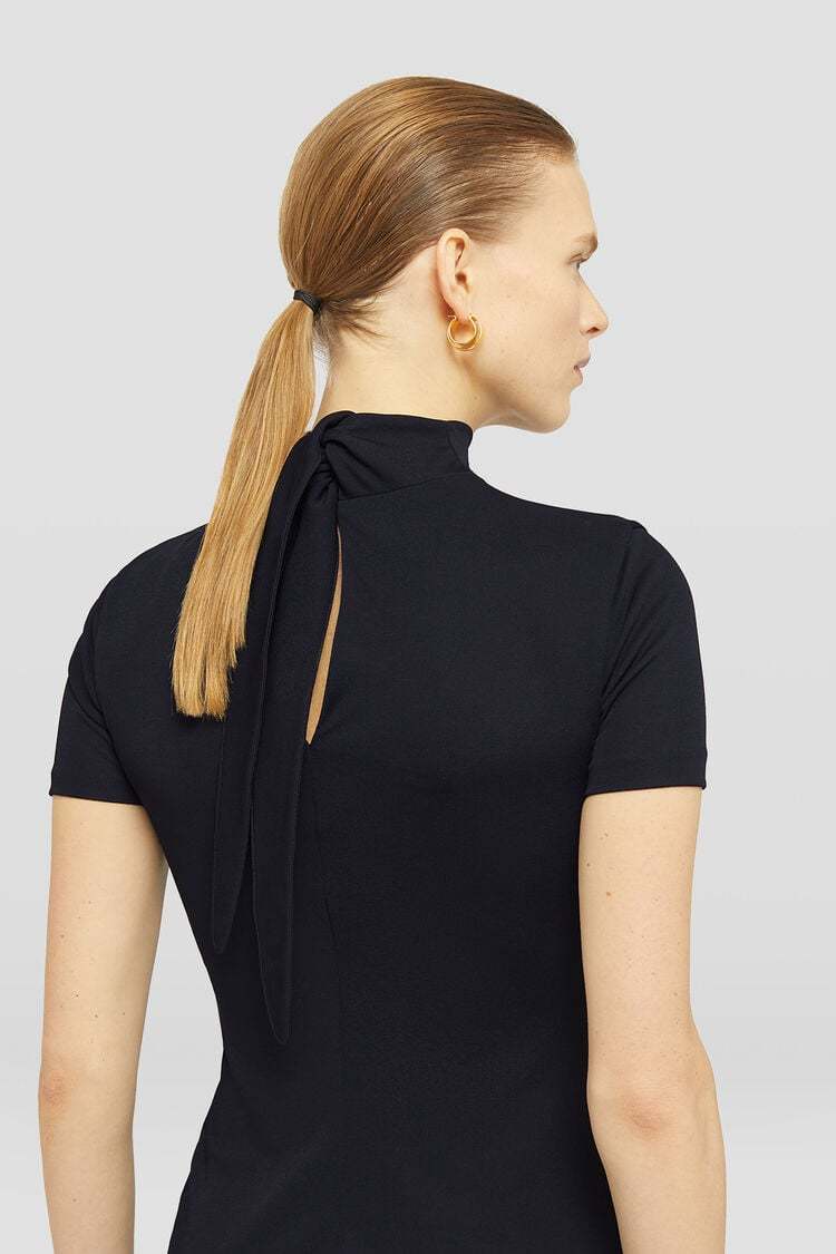 Jil Sander Layered-design Midi Dress In Black