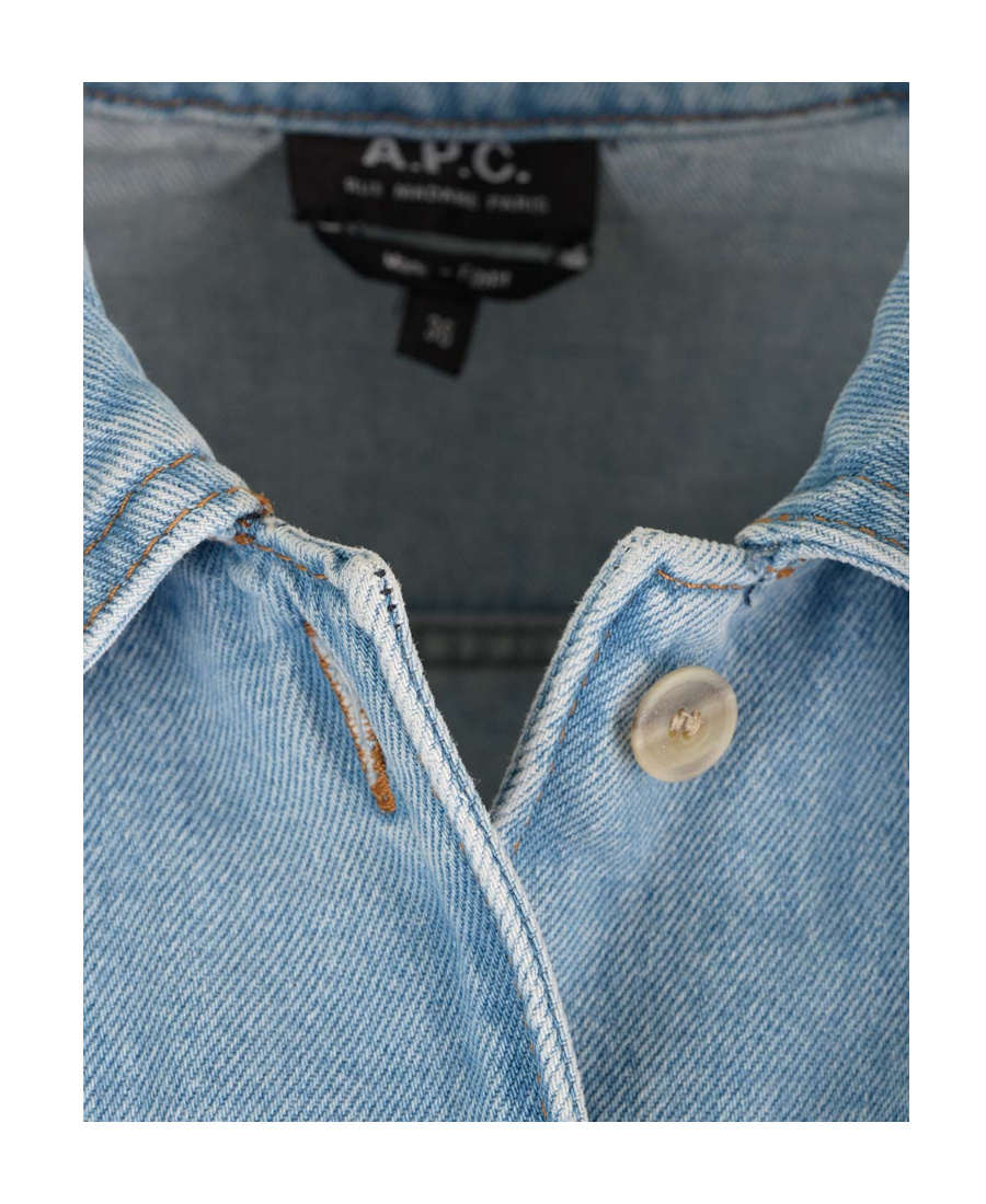 Apc Alpine Denim Minidress In Blue