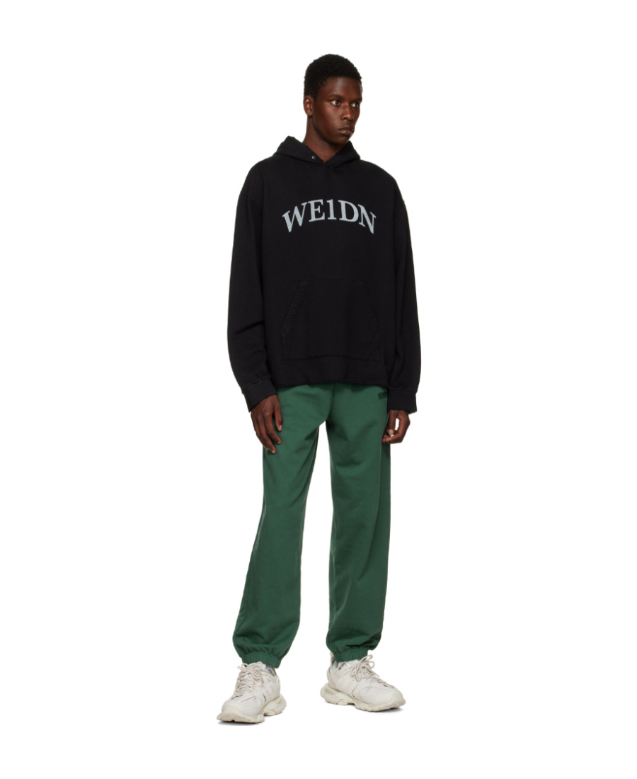 We11 Done Logo Hooded Sweater In Black