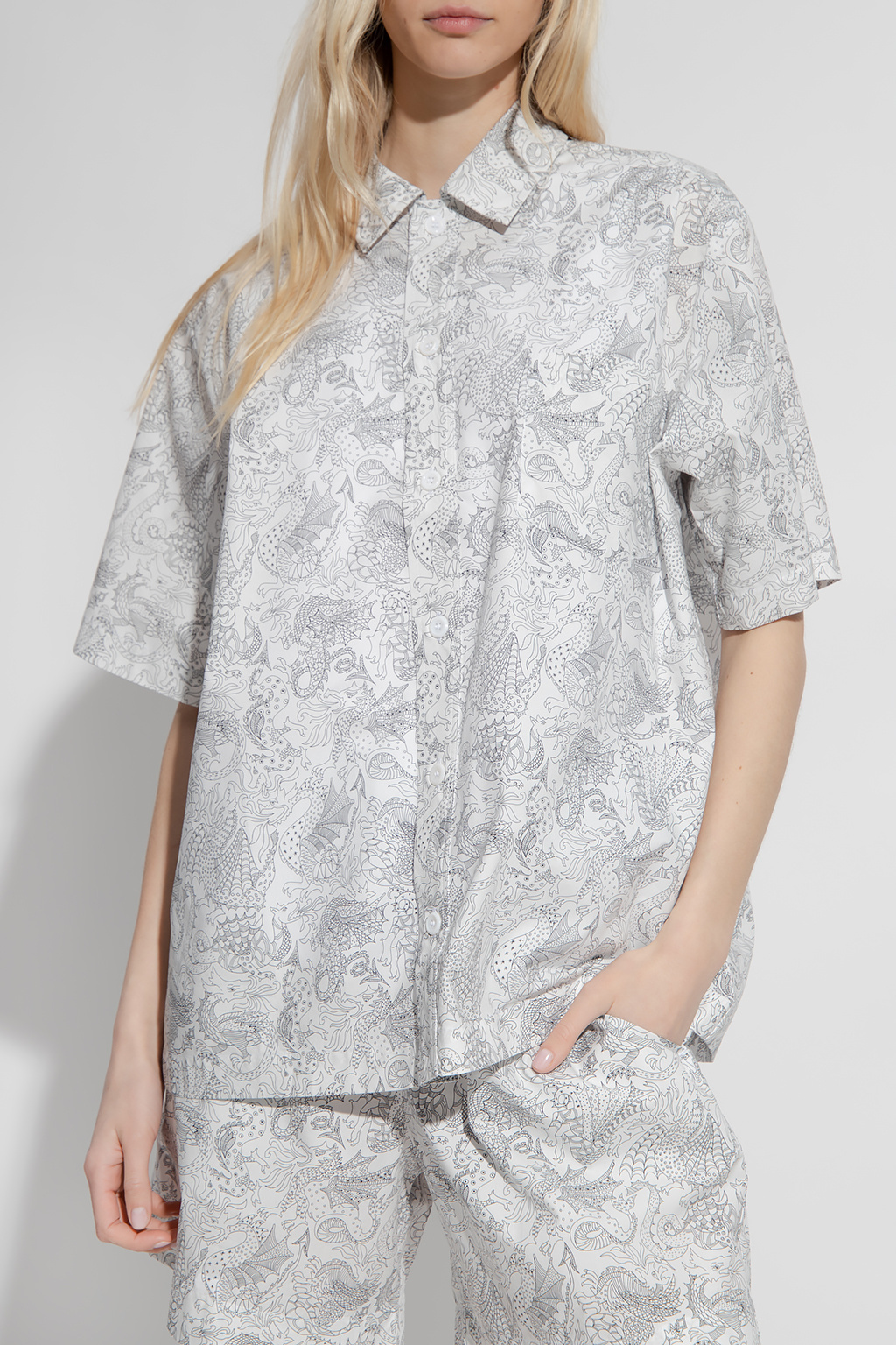 Shop Apc X Liberty Dragon-print Shirt In White