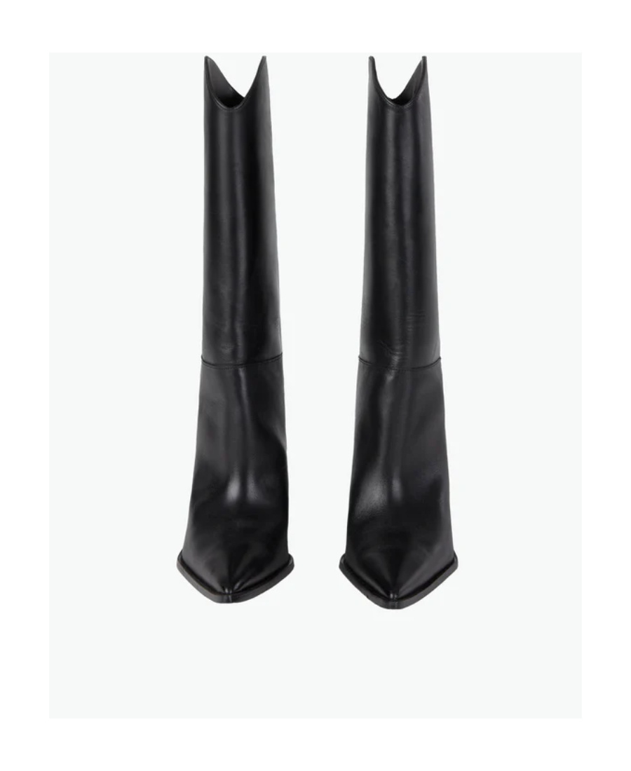 Coperni Leather Boots With Iconic Logo In Black