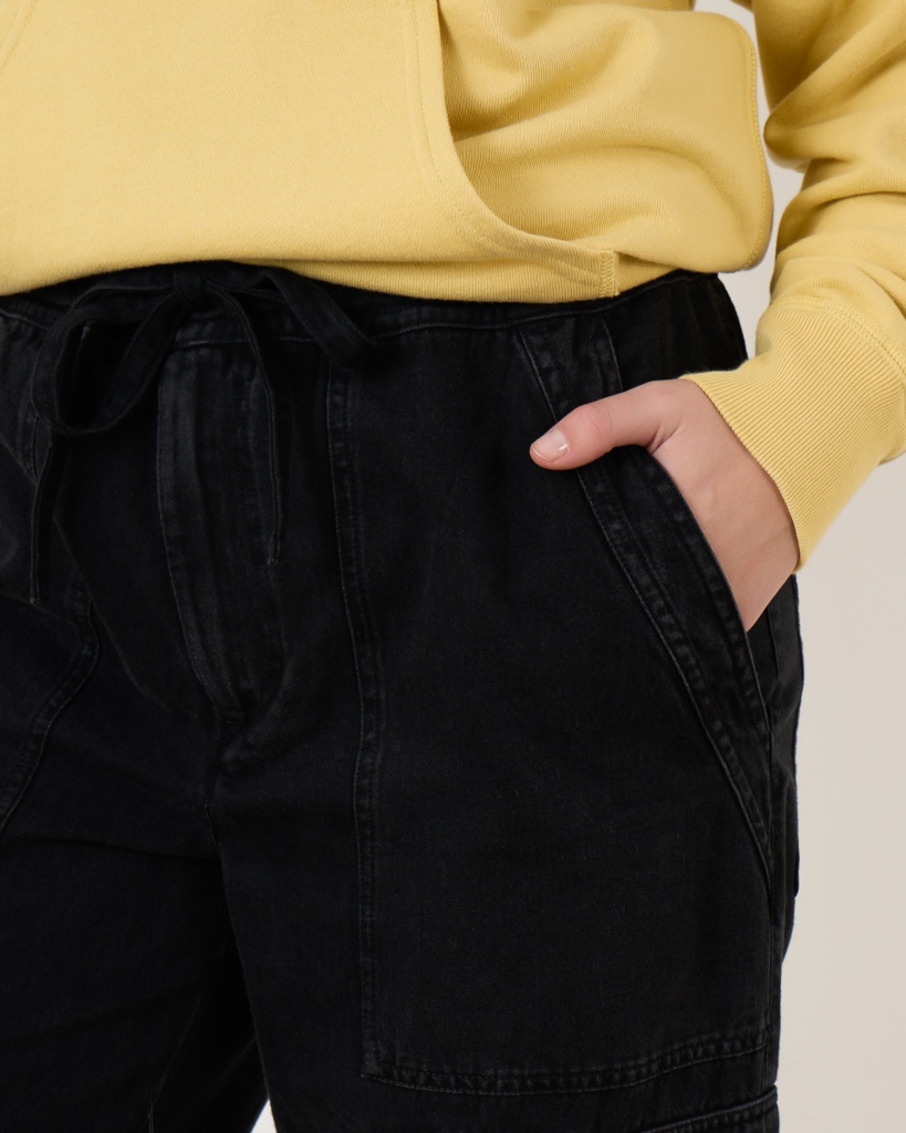 Isabel Marant Ivy Tapered Cargo Jeans In Black