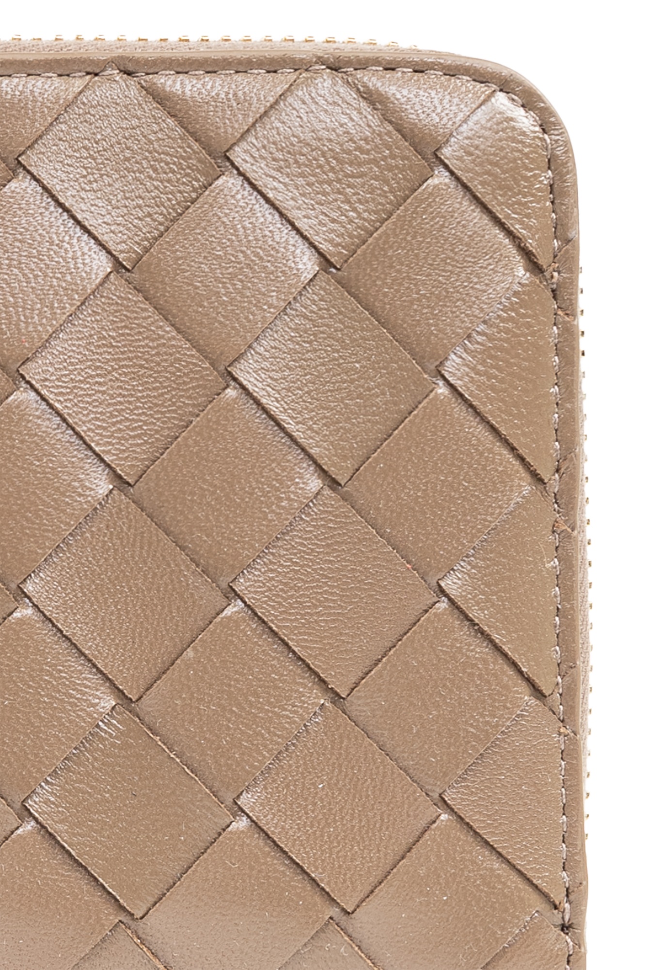 Bottega Veneta Intrecciato Zip Around Wallet In Nude