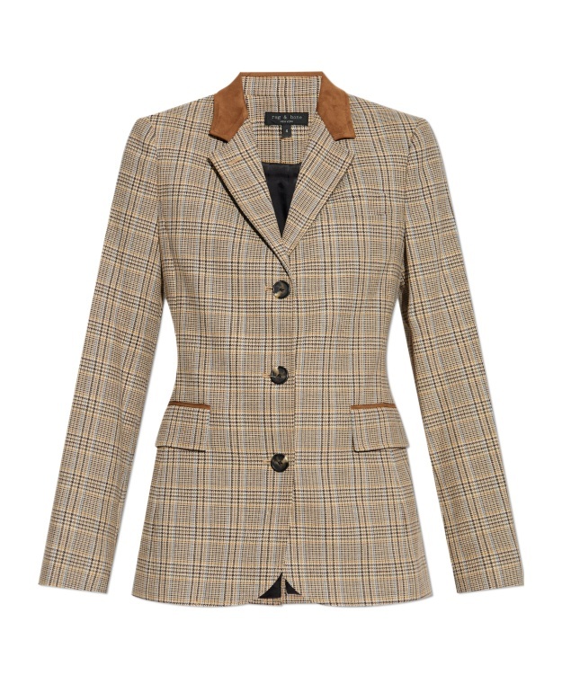 Rag & Bone Lapel Long-sleeved Suit Jacket In Brown
