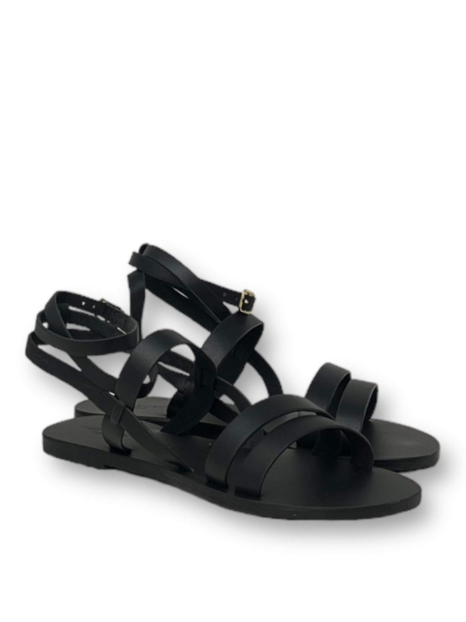 Manebi X Alex Riviere Mika Leather Sandals In Black