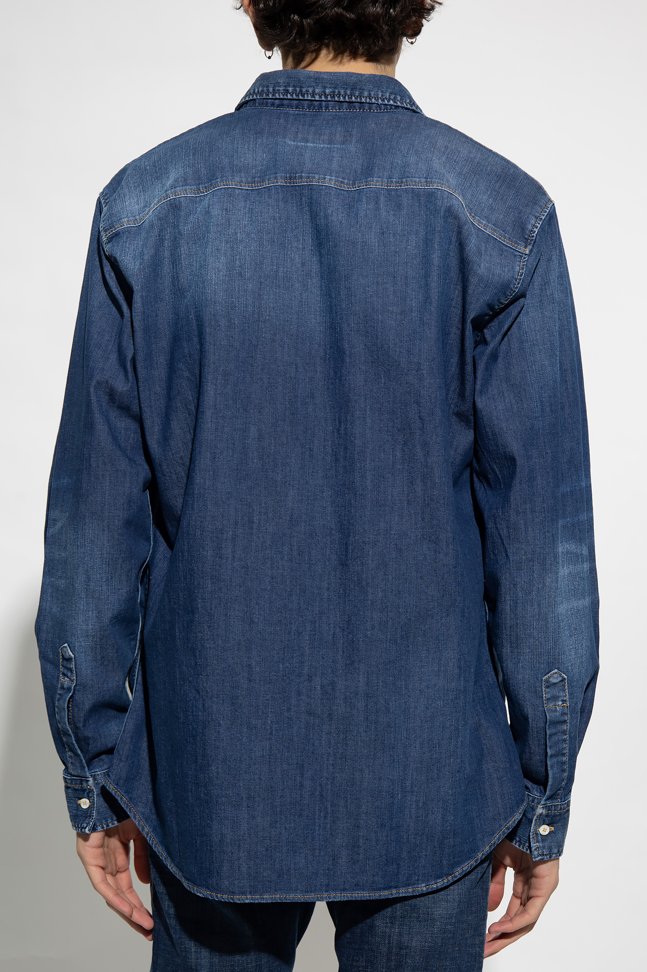 Dsquared2 Dan Relaxed Chambray Denim Shirt In Blue