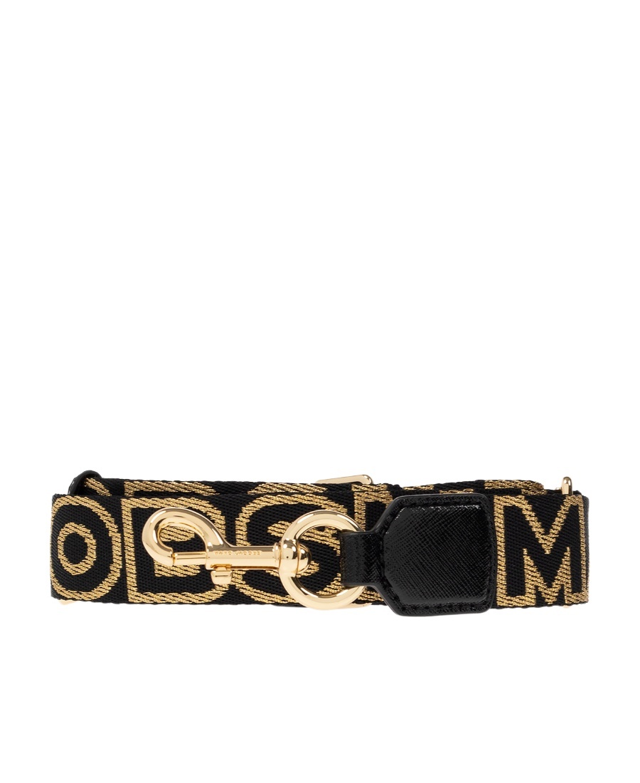 Marc Jacobs The Thin Strap Logo-print Strap In Black