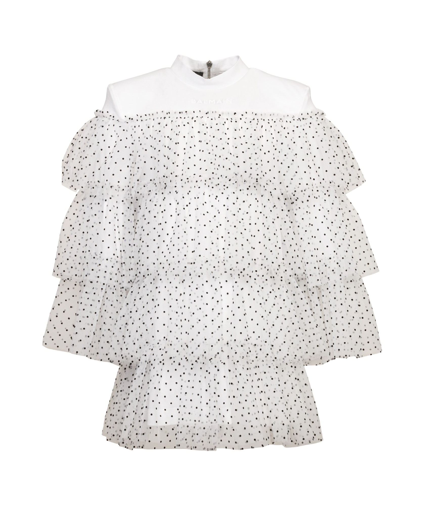Balmain Dot Printed Skirt In White