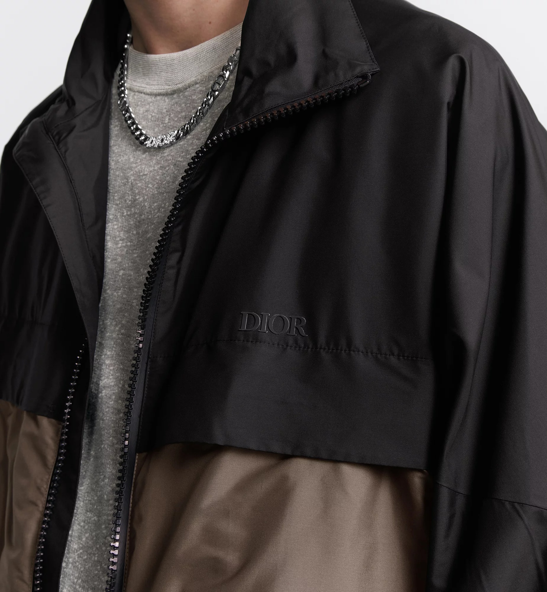 Dior Logo Zipper Casual Jacket In Black