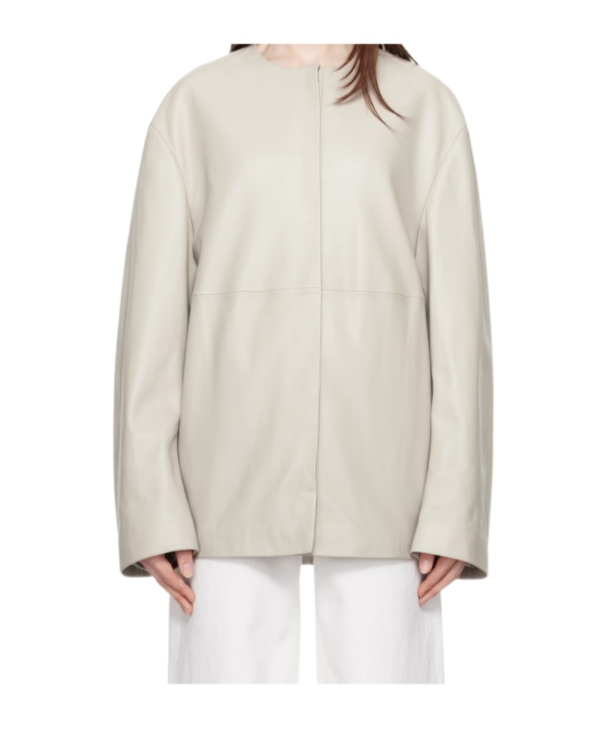 Loulou De Saison Atalia Leather Jacket In Neutral