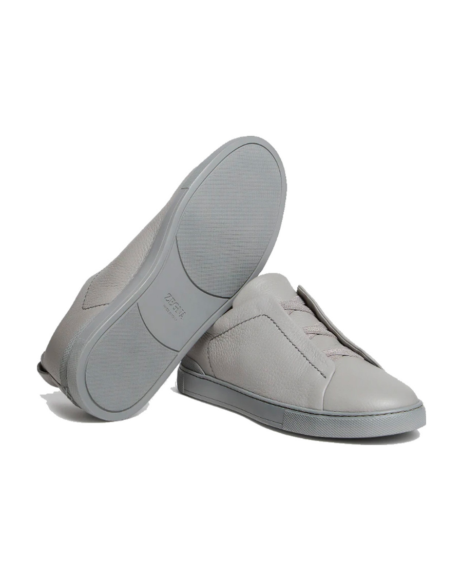 ZEGNA SLIP-ON LEATHER SNEAKERS