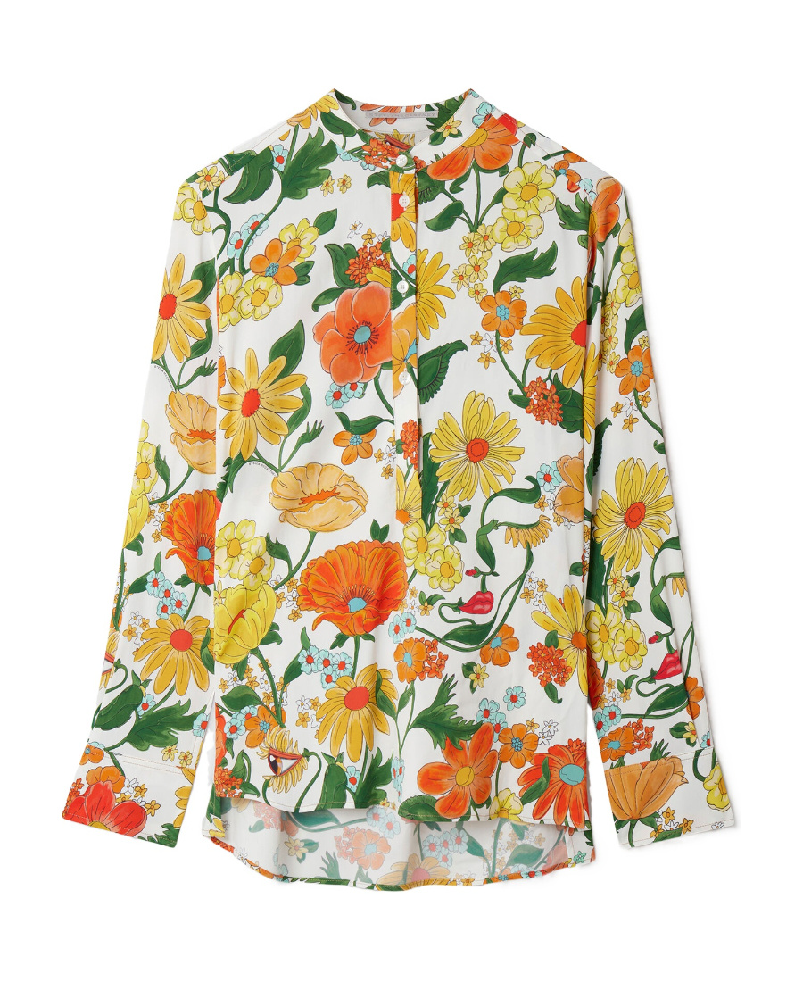Stella Mccartney Garden Print Button-front Shirt In Multicolor