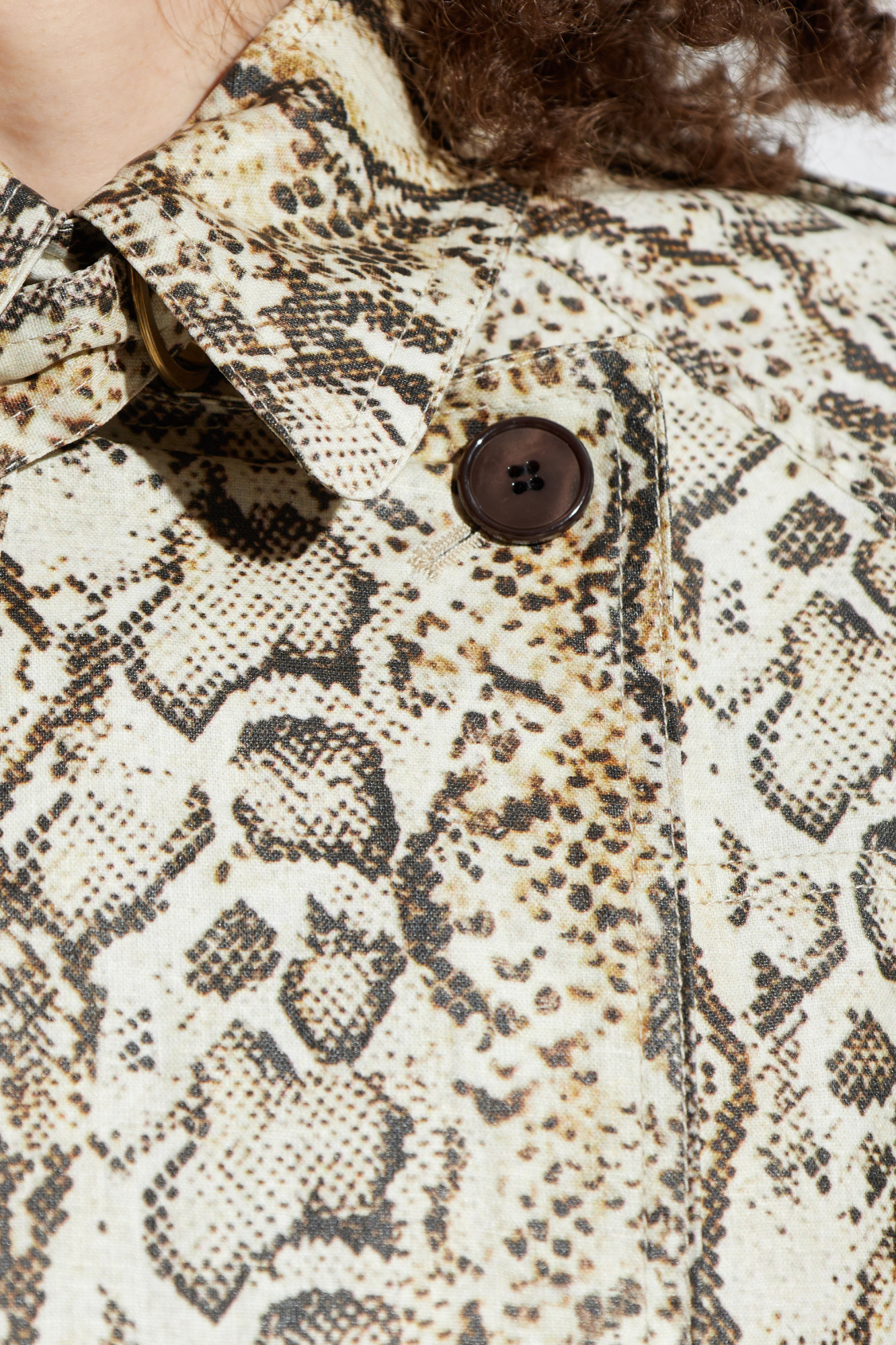 Isabel Marant Snakeskin-effect Trench Coat In White