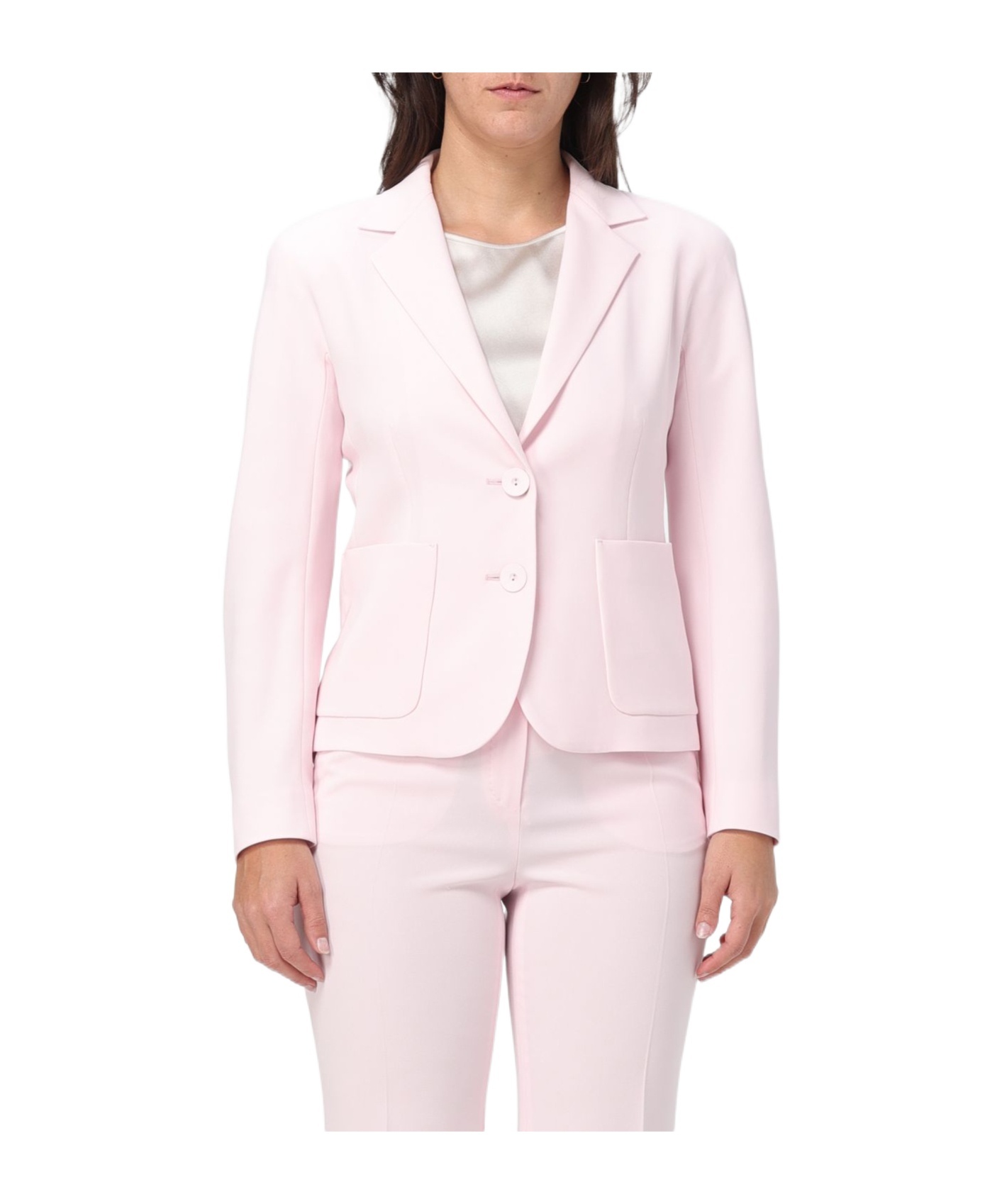 Max Mara Long-sleeved Suit Coat In Pink