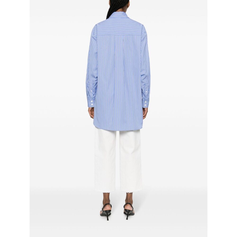 Isabel Marant Logo-embroidered Striped Shirt In Blue