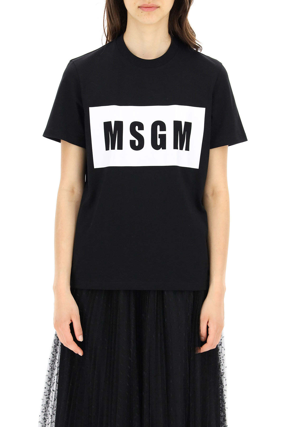 Msgm Logo-print Cotton T-shirt In Black