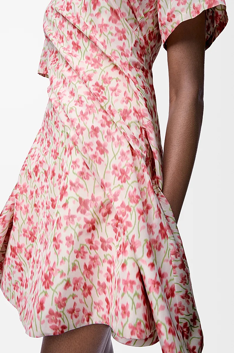 Loewe Silk Blend Taffeta Dress Dresses Rose In Pink