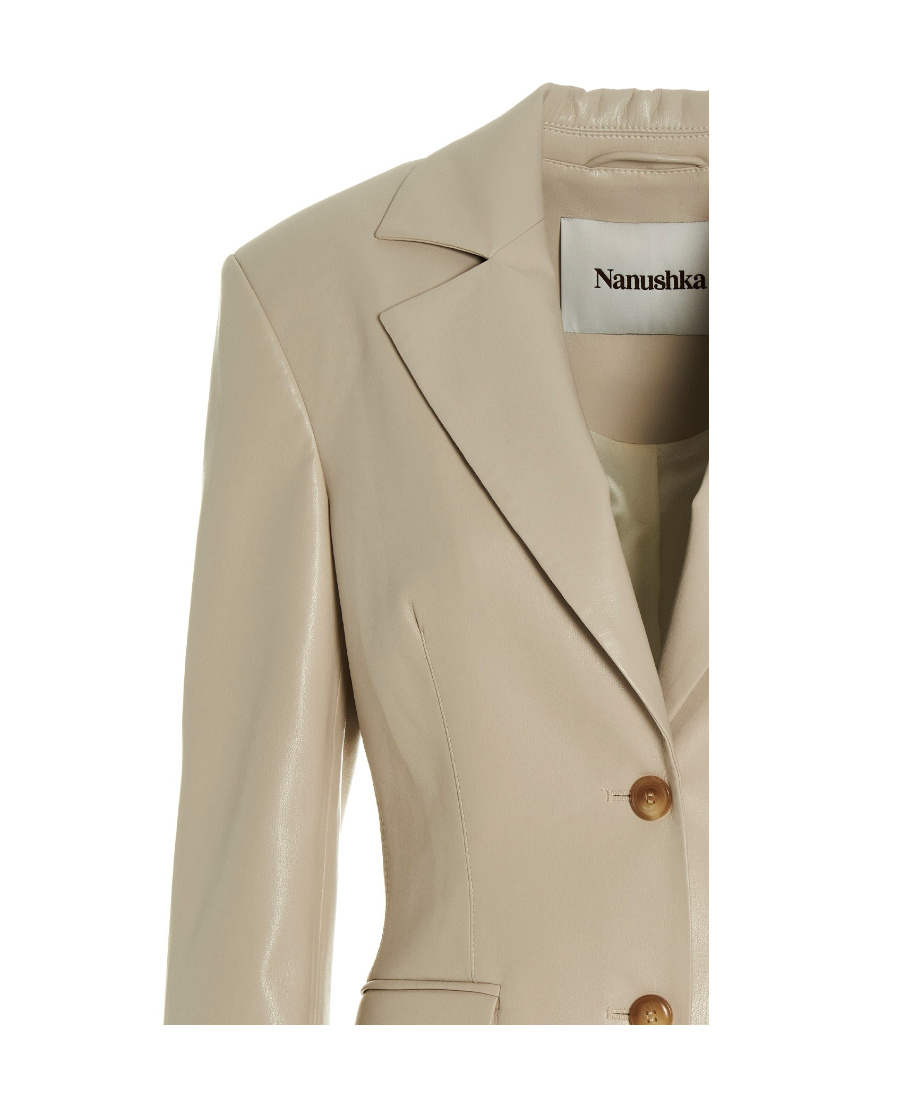 Nanushka Hathi Single-breasted Blazer In Nude
