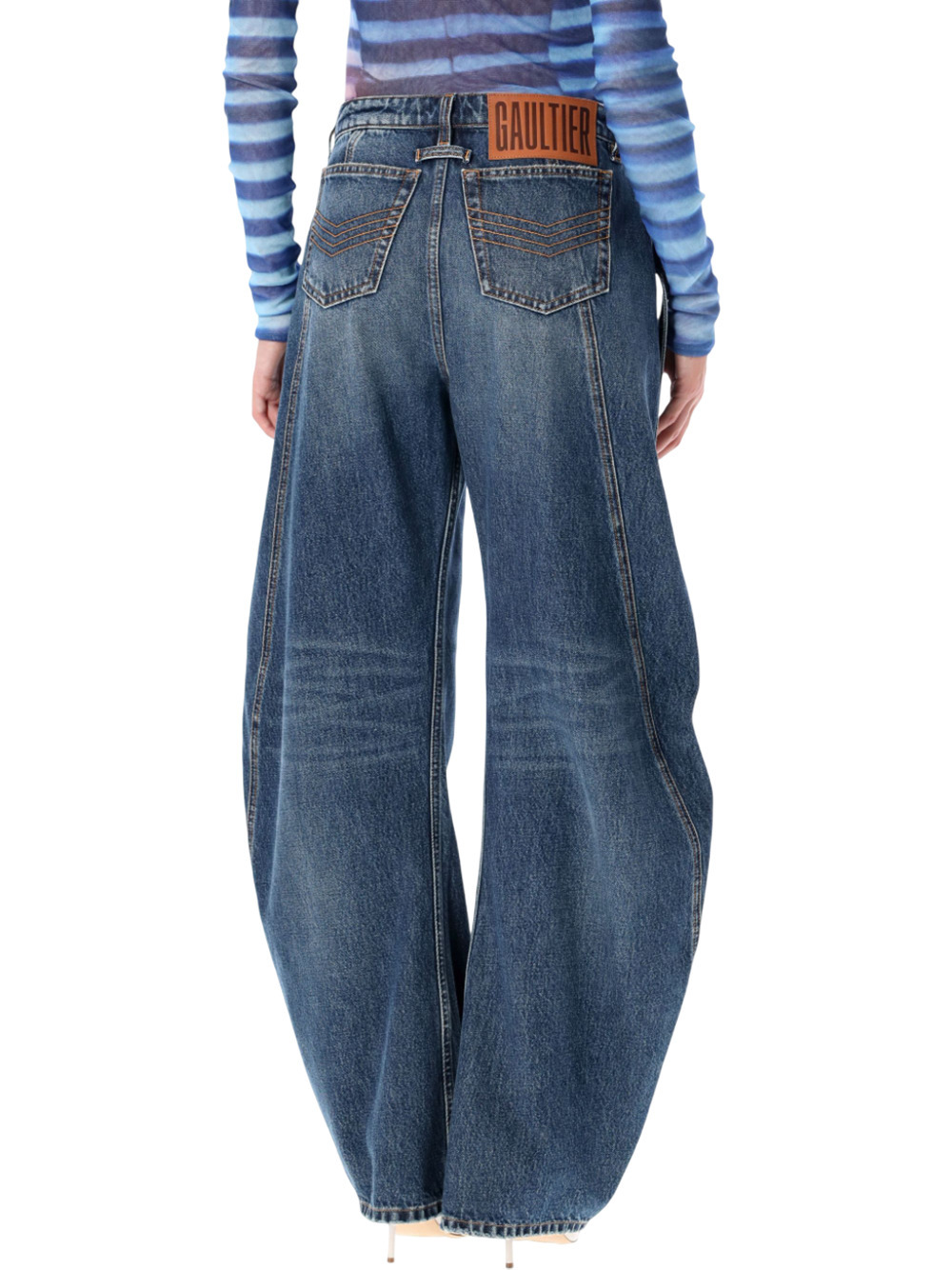 Jean Paul Gaultier Relaxed-fit Low-rise Jeans With Unique Side Zipper In Blue