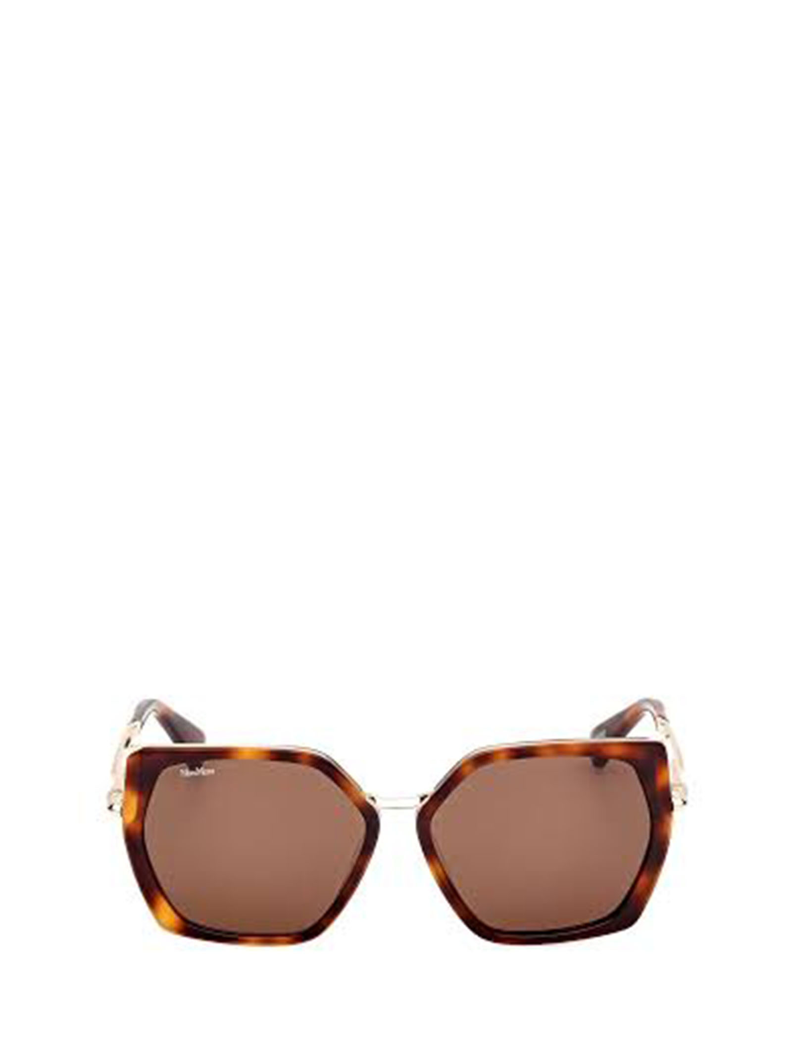 Max Mara Geometric-frame Sunglasses In Brown