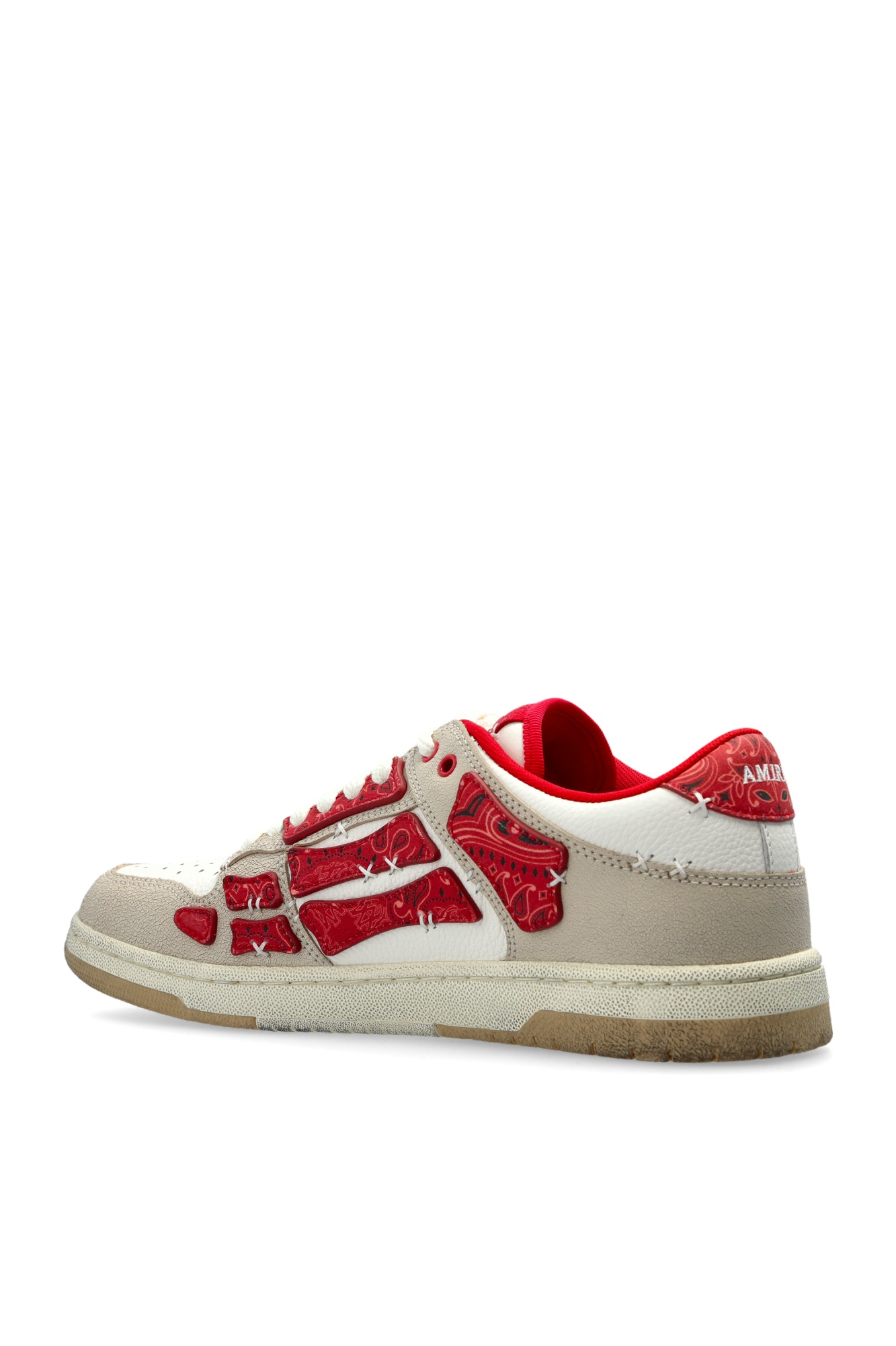 Amiri Leather Bandana Skel Sneakers With Contrast Panels In Multi