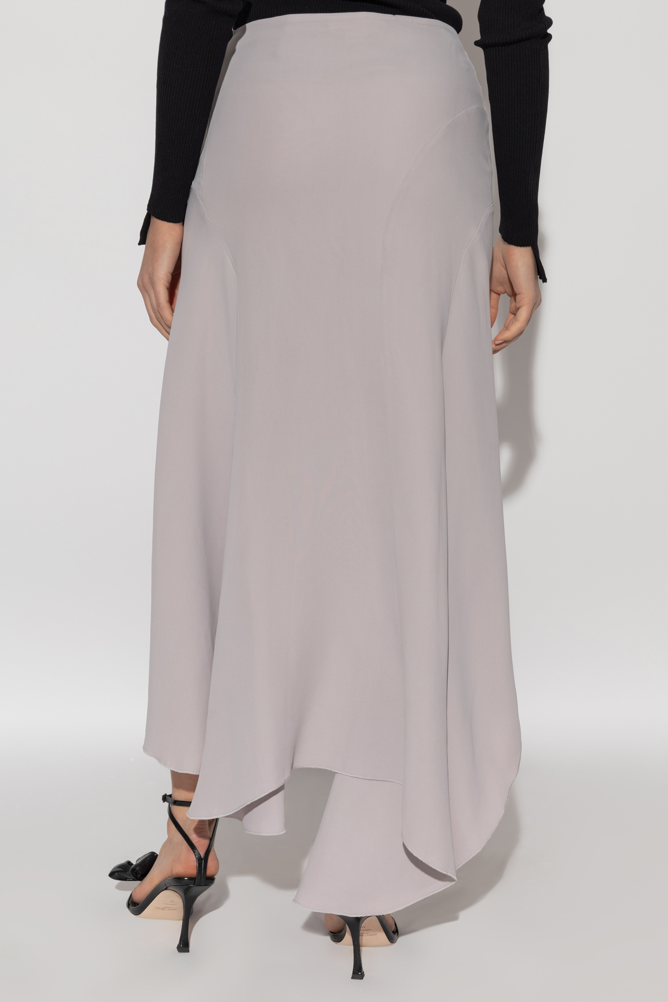 Shop Victoria Beckham Spiral Seam Skirt In Gray