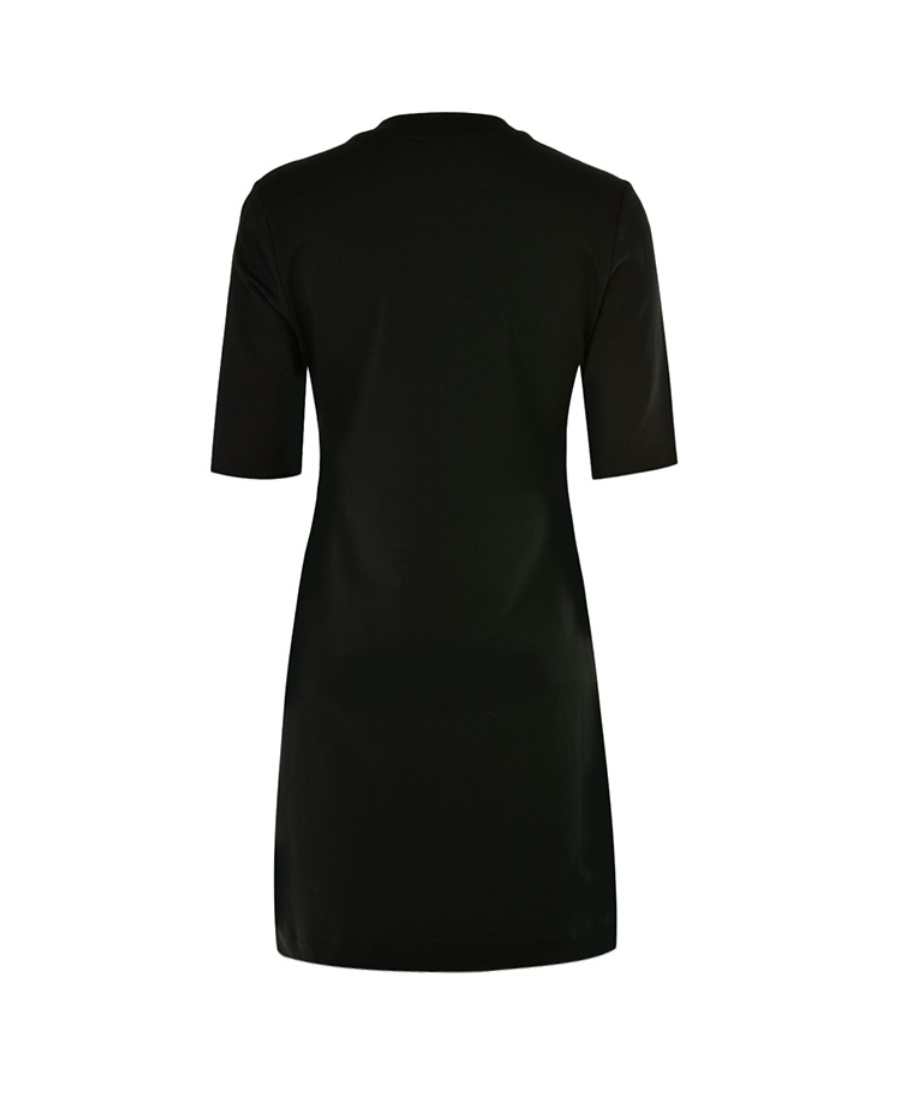 Moschino Round Neck Short-sleeved Dress In Black