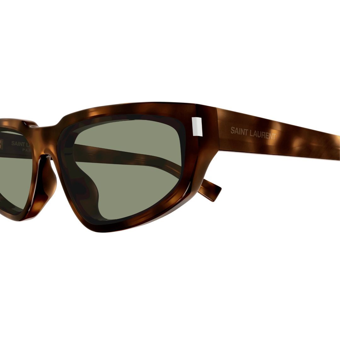 Saint Laurent Tortoiseshell-effect Rectangle-frame Sunglasses In Black