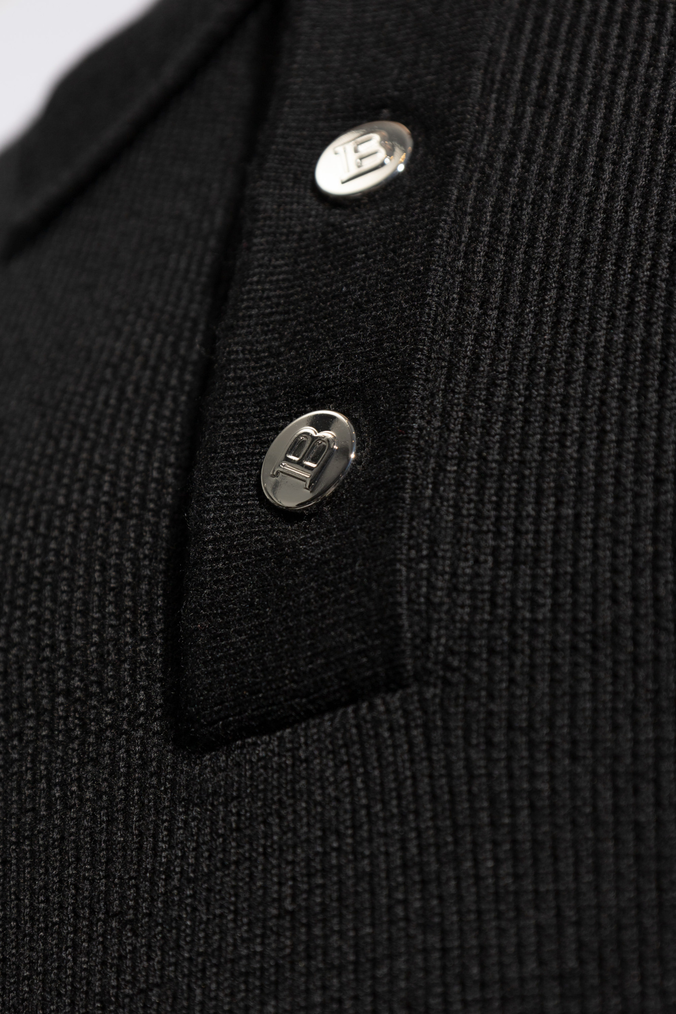 Balmain Label Polo Shirt In Black