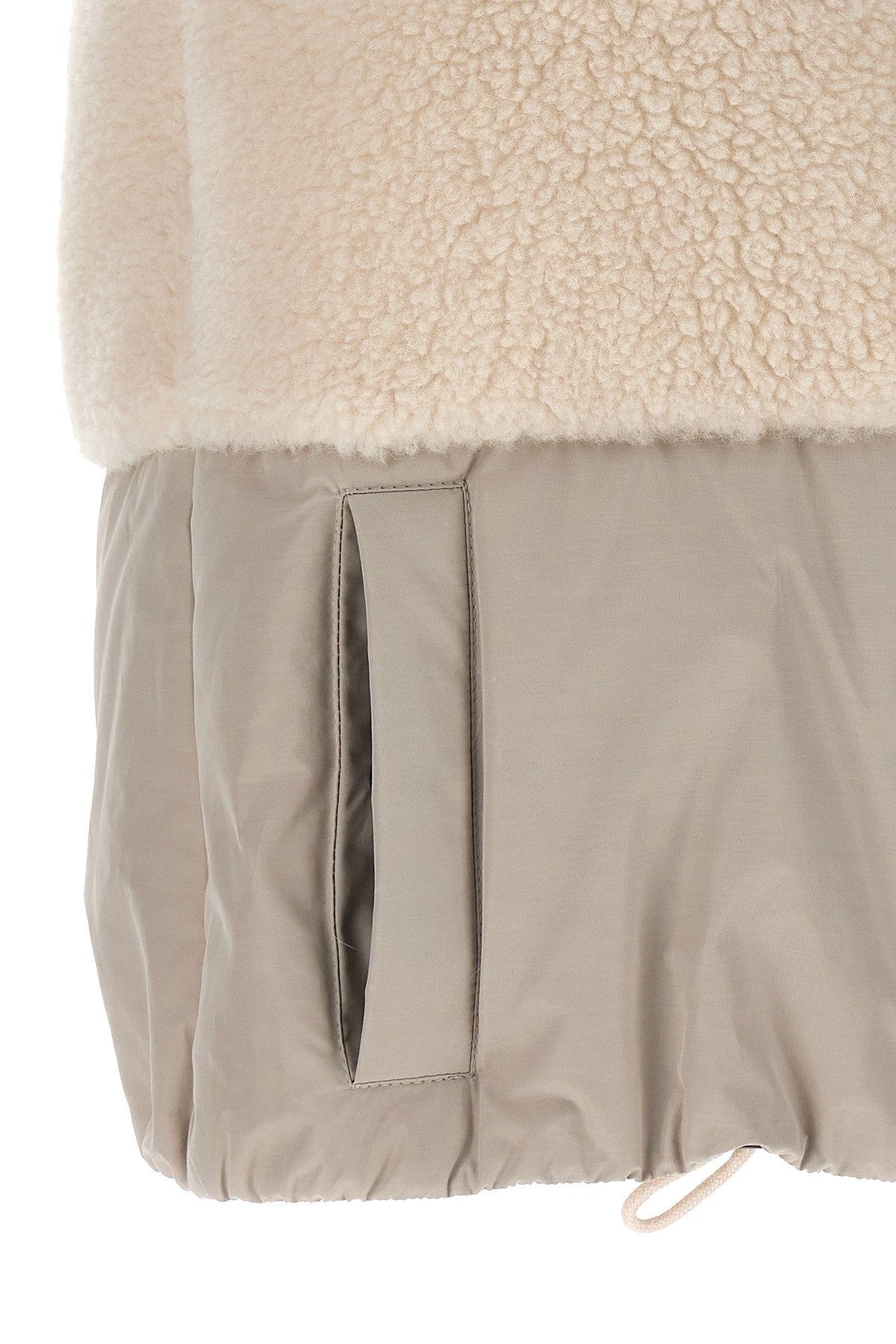 Brunello Cucinelli Teddy Detail Vest Gilet White In Nude