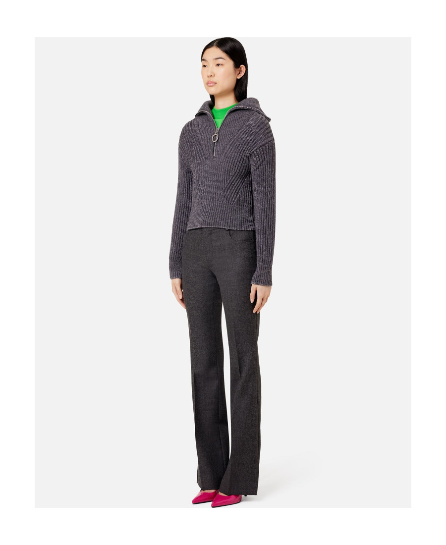 Ami Alexandre Mattiussi Ami Half-zipped Knitted Sweater In Black
