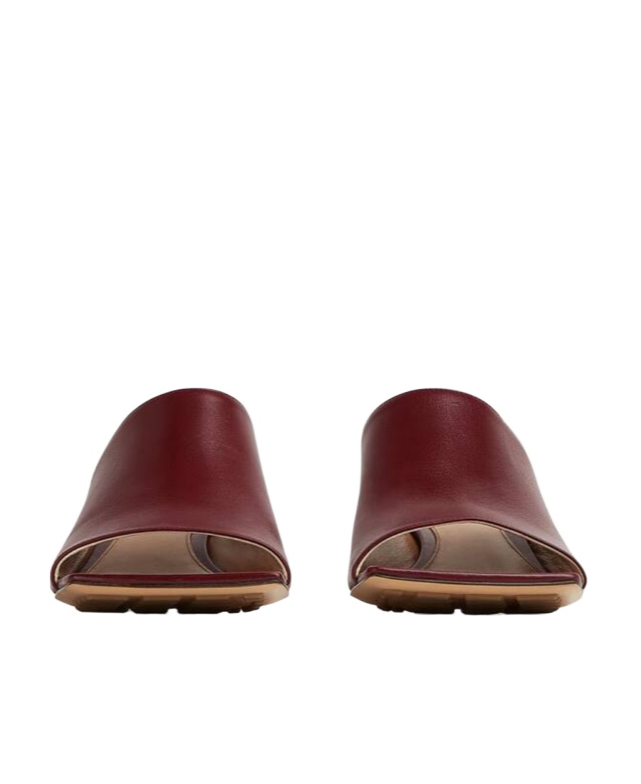 Bottega Veneta Square-headed High-heeled Sandals In Brown
