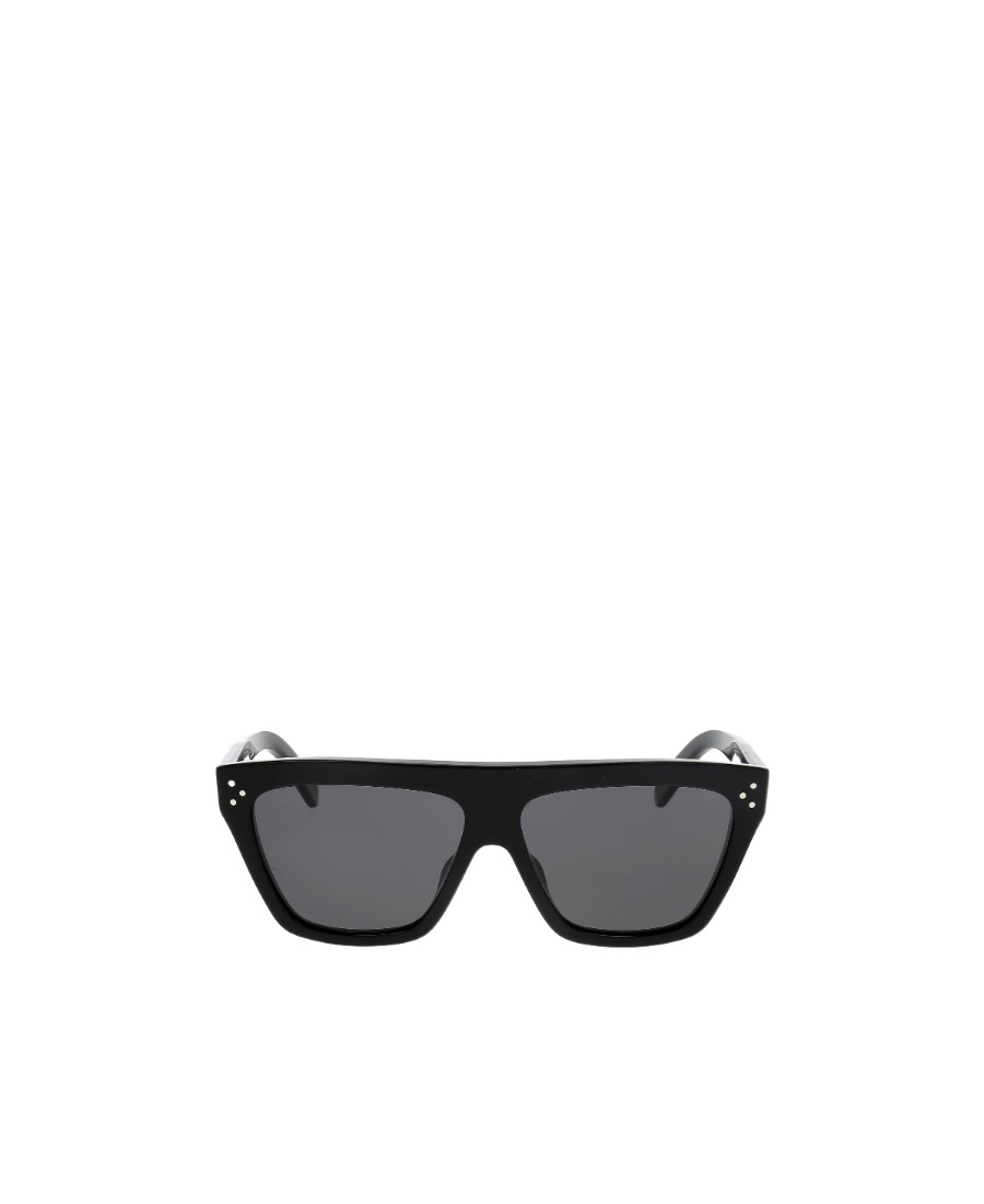 Celine Logo-embossed Oversize-frame Sunglasses In Gray