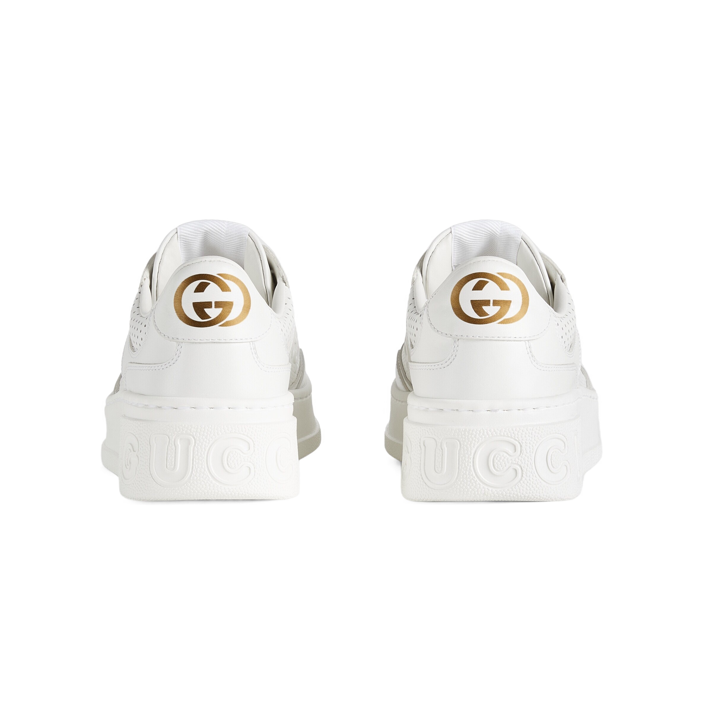 Gucci Gg Fabric And Leather Sneakers In White