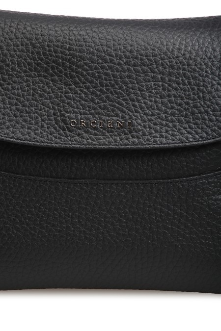 Shop Orciani Flip Shoulder Bag In Black