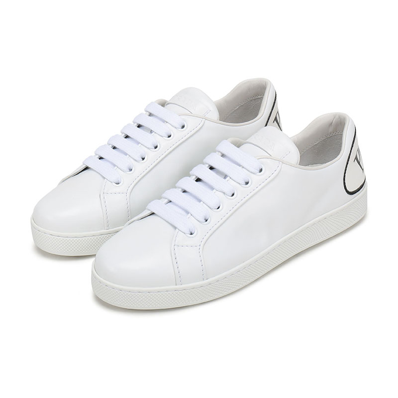 Prada Lace-up Casual Sneakers In White
