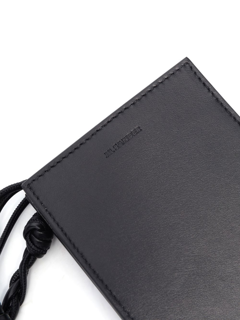 Jil Sander Leather Logo-detail Neck Bag In Black