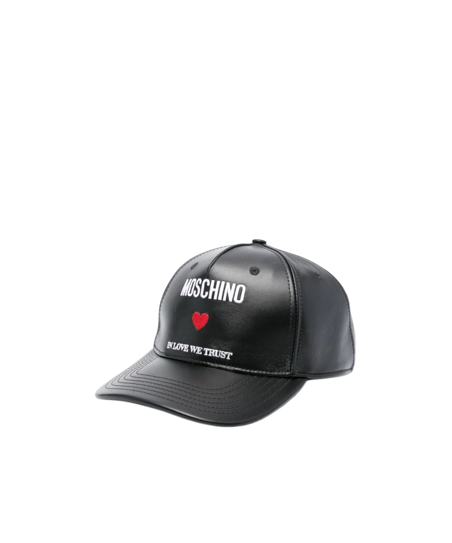 Moschino Logo Embroidered Baseball Cap In Black