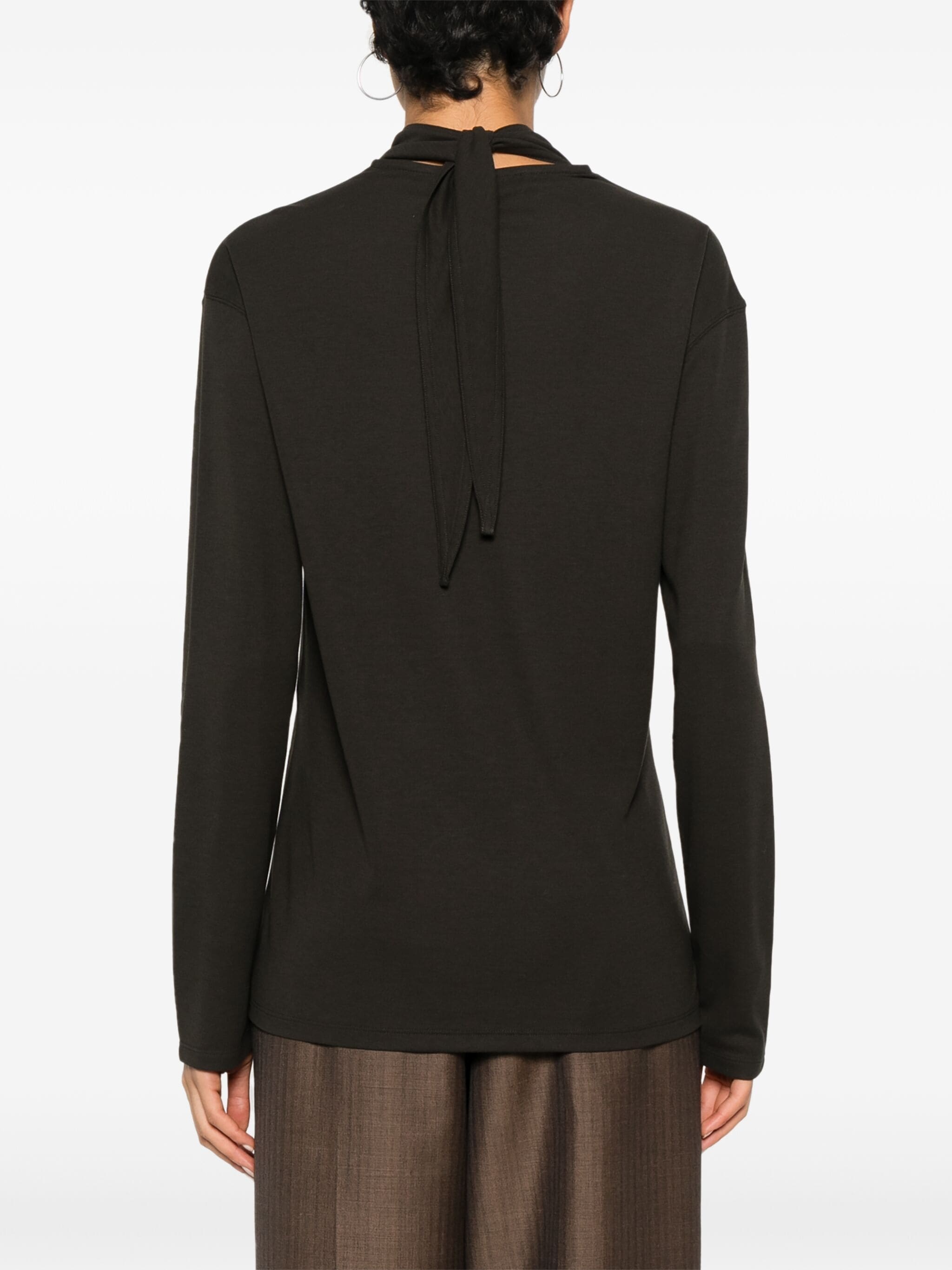 Lemaire Long-sleeved Knitted Jumper In Black