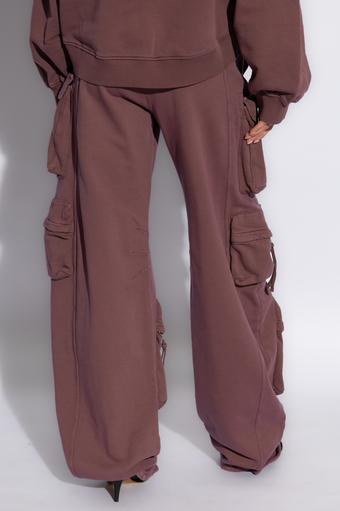 Attico Elastic Waist Sweatpants In Red