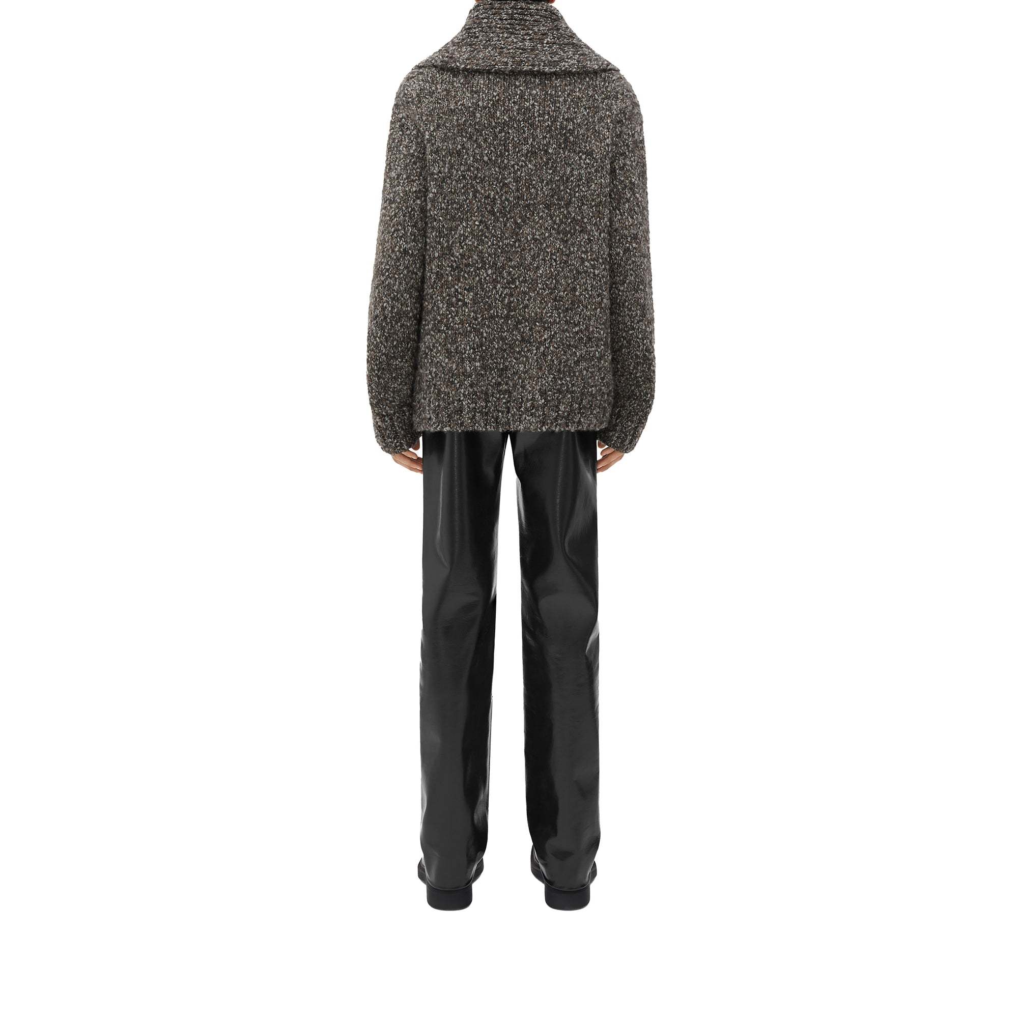 Bottega Veneta Wool Long-sleeved Cardigan In Gray