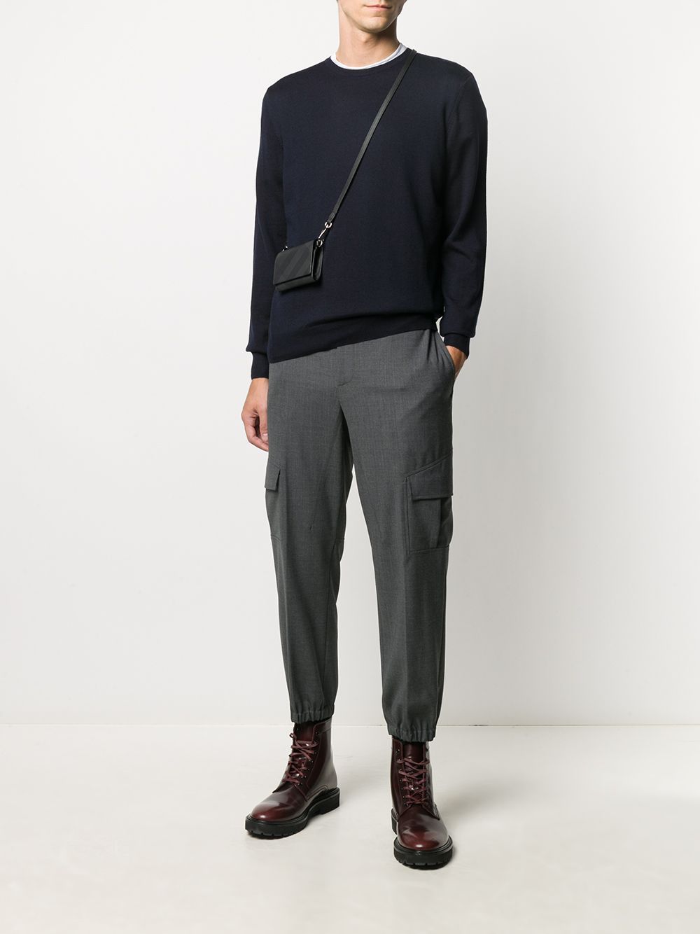 Barba Napoli Crewneck Wool Jumper In Black