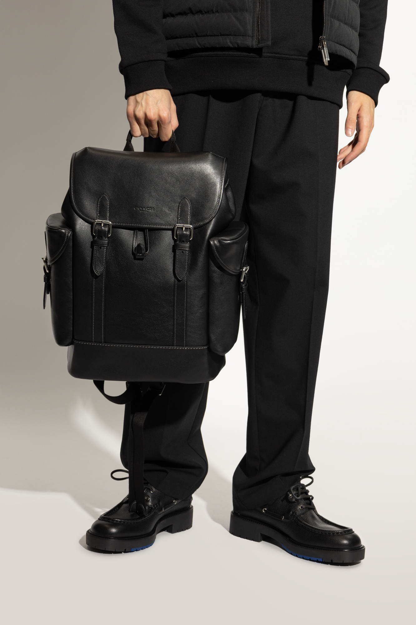 Coach Flip Backpack In Black